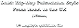 DAM: Hip-Hop Palestinian Style
From Israel to the UK

(15mins)

84 megabyte quicktime file